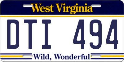 WV license plate DTI494