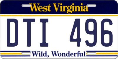 WV license plate DTI496