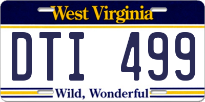 WV license plate DTI499