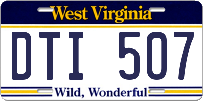 WV license plate DTI507