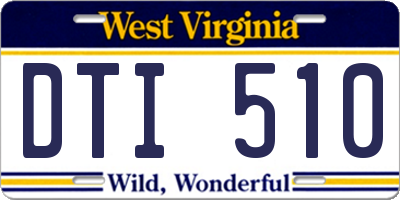 WV license plate DTI510