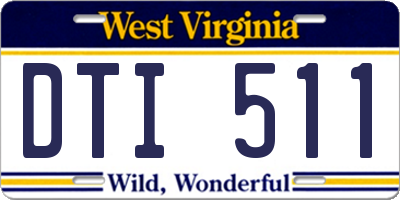 WV license plate DTI511