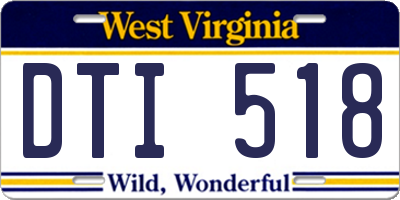 WV license plate DTI518