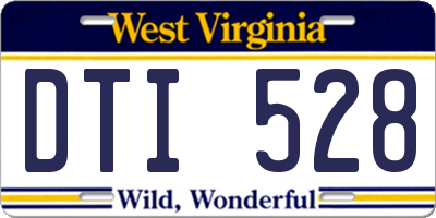 WV license plate DTI528