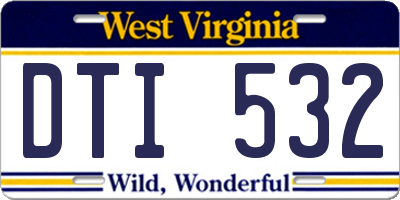 WV license plate DTI532
