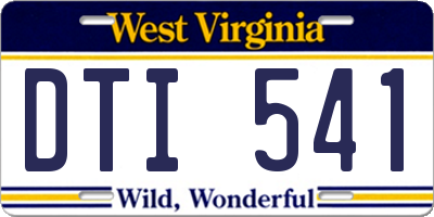 WV license plate DTI541