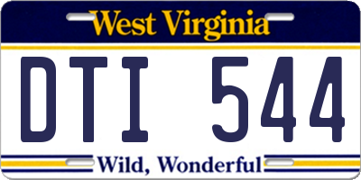 WV license plate DTI544