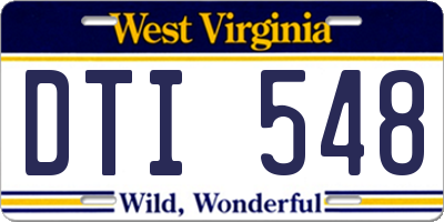 WV license plate DTI548
