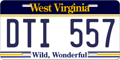 WV license plate DTI557