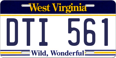 WV license plate DTI561