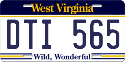 WV license plate DTI565