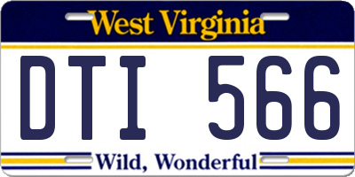 WV license plate DTI566