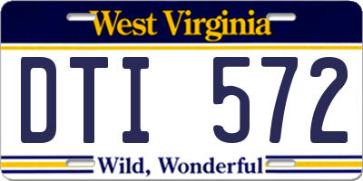 WV license plate DTI572