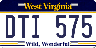 WV license plate DTI575
