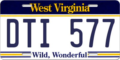 WV license plate DTI577