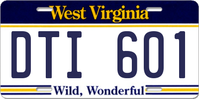 WV license plate DTI601