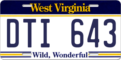 WV license plate DTI643