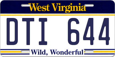 WV license plate DTI644