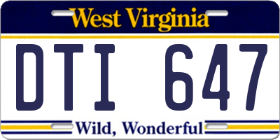 WV license plate DTI647