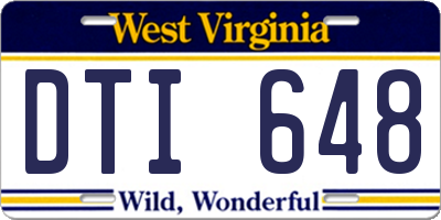 WV license plate DTI648