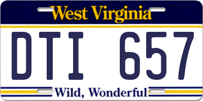 WV license plate DTI657
