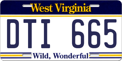 WV license plate DTI665