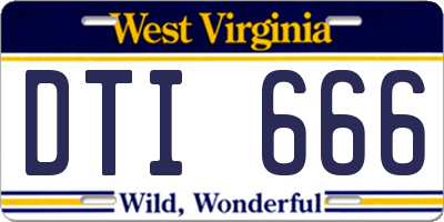 WV license plate DTI666