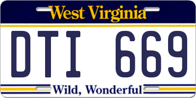 WV license plate DTI669