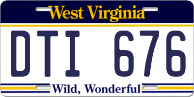 WV license plate DTI676