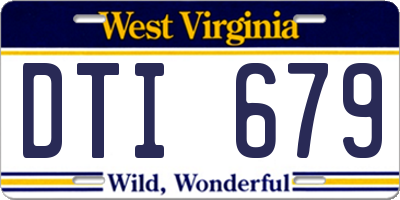 WV license plate DTI679