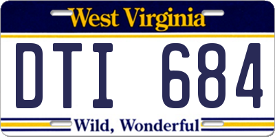 WV license plate DTI684