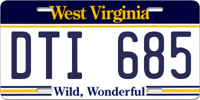 WV license plate DTI685