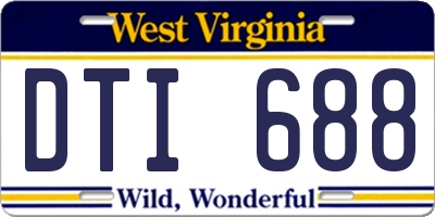 WV license plate DTI688