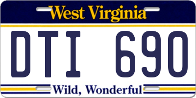 WV license plate DTI690