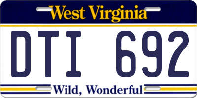 WV license plate DTI692