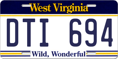 WV license plate DTI694