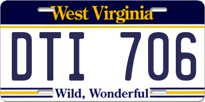 WV license plate DTI706