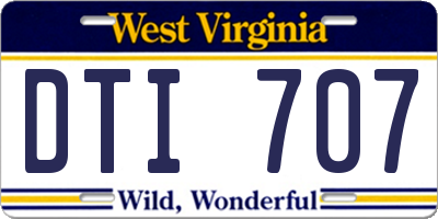WV license plate DTI707
