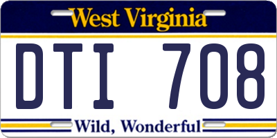 WV license plate DTI708