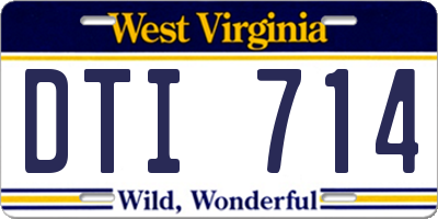 WV license plate DTI714