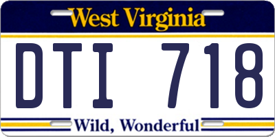 WV license plate DTI718