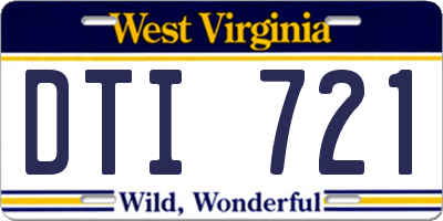 WV license plate DTI721
