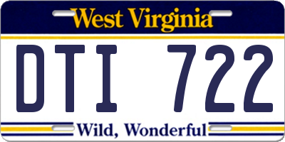 WV license plate DTI722