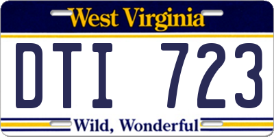WV license plate DTI723