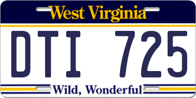 WV license plate DTI725
