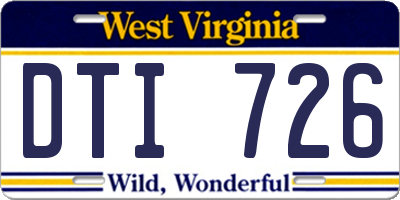 WV license plate DTI726