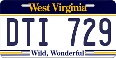 WV license plate DTI729