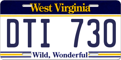 WV license plate DTI730