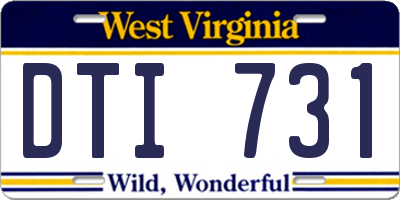 WV license plate DTI731