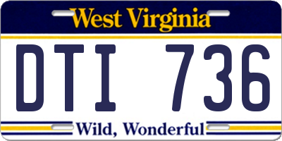 WV license plate DTI736